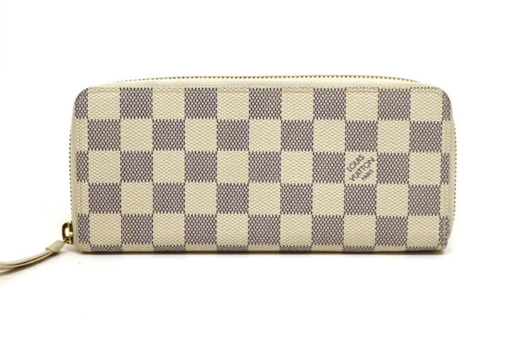 LOUIS VUITTON Portefeuille Clemence Damier Azur White Long Wallet